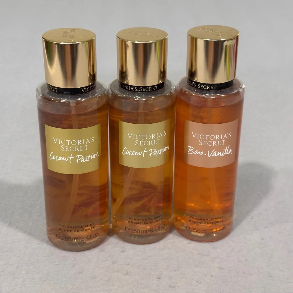 Victoria's Secret Fragrance Mist Women 3 Pack Coconut Passion Bare Vanilla 8.4oz